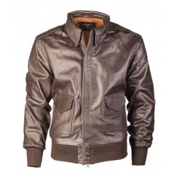 BLOUSON CUIR PILOTE A2 MARRON